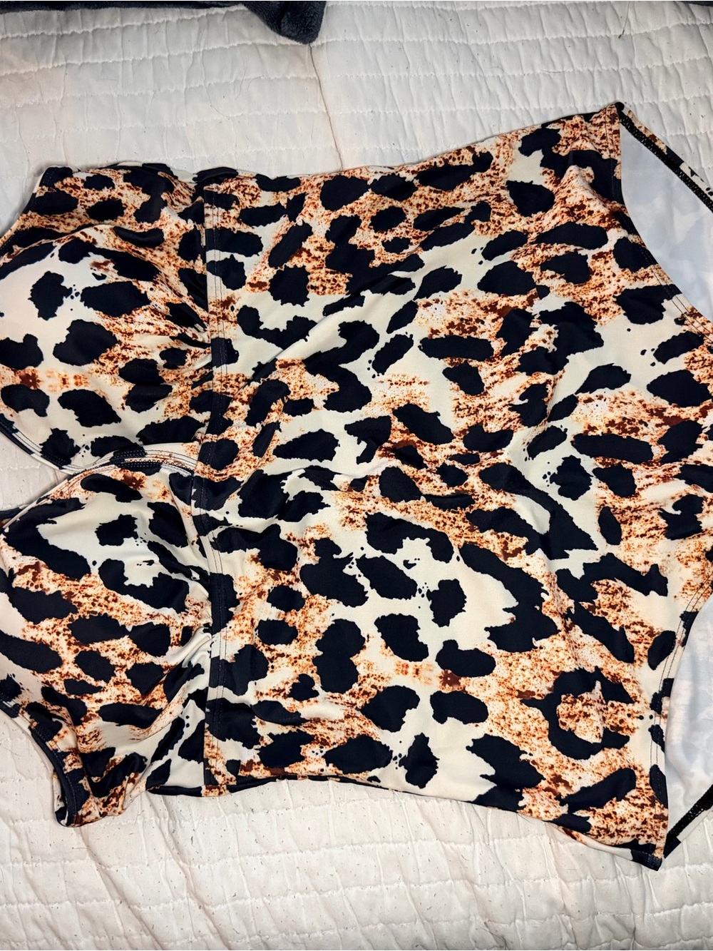 Leopard Print Women's Swimsuit- Black & Brown